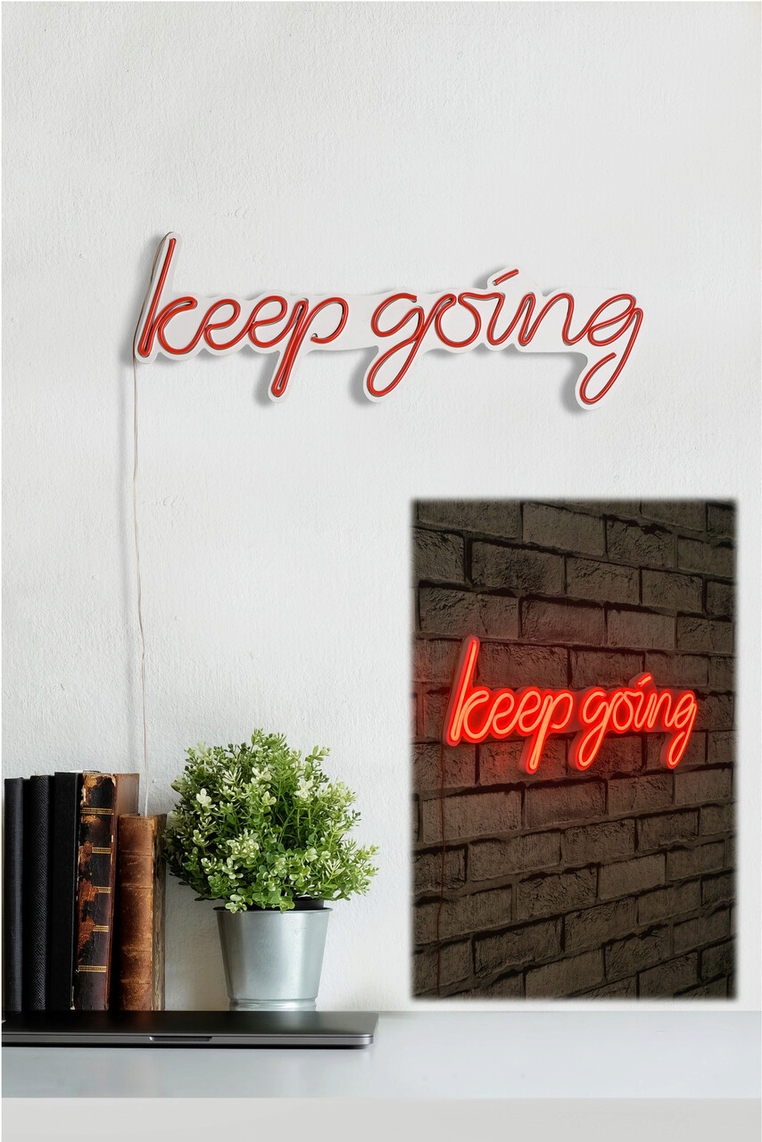 Decoratiune luminoasa LED, Keep Going, Benzi flexibile de neon, DC 12 V, Rosu - 1 | YEO