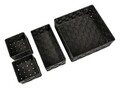 Set 4 cosuri pentru depozitare, Wenko, Adria, 28 x 10 x 28 cm, polipropilena, negru