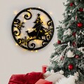 Decoratiune de luminoasa XMASBLACK-027, Tanelorn, 60x60 cm, metal, negru