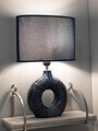 Lampa de masa Seta, Mauro Ferretti, 1 x E14, 40W, 28.5x15x43 cm, ceramica/fier/textil, albastru