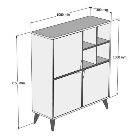 Dulap multifunctional, Hommy Craft, Pulse, 100x115x30 cm, Maro