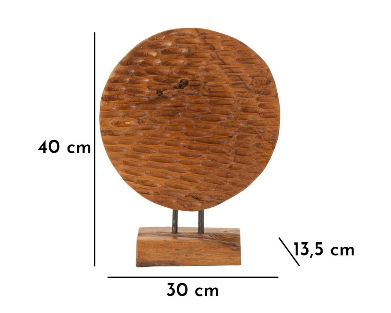 Sculptura decorativa Coin, Mauro Ferretti, 30x15.5x40 cm, tec reciclat, lucrat manual, model unicat, maro - 1 | YEO