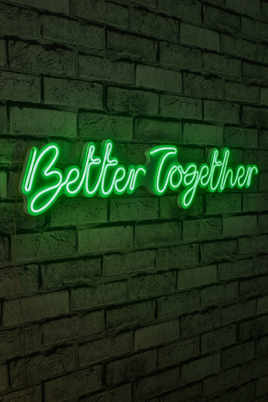 Decoratiune luminoasa LED, Better Together, Benzi flexibile de neon, DC 12 V, Verde
