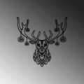 Decoratiune de perete, Christmas Deer, Metal, Dimensiune: 70 x 69 cm, Negru