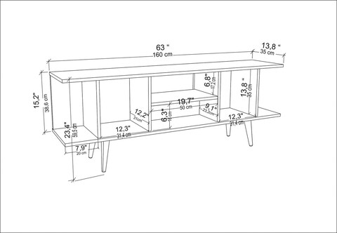 Comoda TV, Retricy, Akya, 160x35x38.6 cm, PAL, Alb