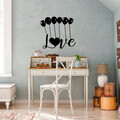 Decoratiune de perete, Balloons Love, Metal, Dimensiune: 70 x 63 cm, Negru