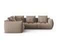 Coltar modular stanga 3 locuri, Bloom-184, Micadoni Home, 316x216x95 cm, catifea, maro deschis