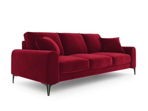 Canapea, Madara, Mazzini Sofas, 4 locuri, 237x102x90 cm, catifea, rosu vin