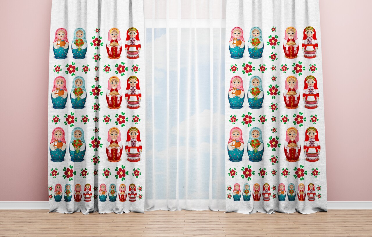 Draperie Matryoshka, Oyo Kids, 140x240 cm, poliester, multicolor