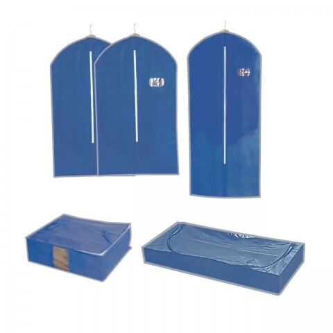 Set 5 accesorii pentru depozitare Blue, Jocca, polipropilena, albastru