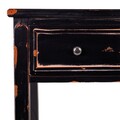 Consola cu 1 sertar Antique Black, Creaciones Meng, 112x38x82 cm, lemn de brad, negru antic