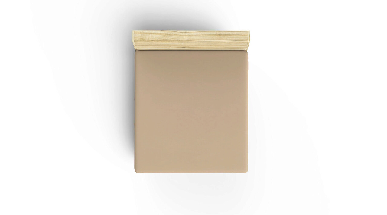 Cearceaf cu elastic pentru o persoana (FR), Beige, Patik, Bumbac