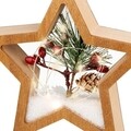 Decoratiune luminoasa suspendabila Star, Lumineo, 15 LED-uri, cu baterii, 18x4.5x17 cm, MDF