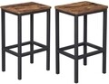 Set 2 scaune de bar, Vasagle, 40 x 30 x 65 cm, otel/PAL, maro rustic