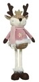 Figurina Deer standing Girl, Decoris, 17x14x48 cm, poliester, roz