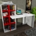 Birou Wooden Art, Win White Red, 151x123.6x60 cm