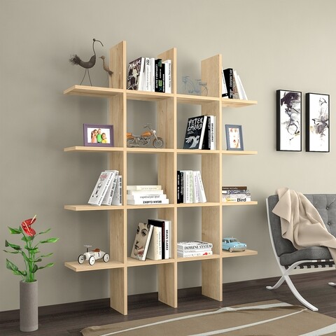 Biblioteca Raffline, 120x22x150 cm, PAL, stejar