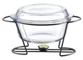 Chafing dish / Vas termorezistent cu incalzitor Saule, Ambition, 4 L, sticla, suport negru