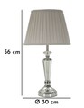 Lampa de masa Silvery, Mauro Ferretti, 1 x E27, 40W, 30x56 cm, metal/sticla/textil, argintiu