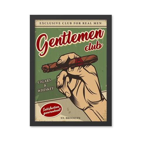 Tablou decorativ, Gentlemen Club 2 (40 x 55), MDF , Polistiren, Multicolor