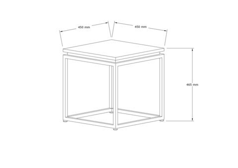 Masuta de cafea, Puqa Design, Leylak, 45x45.5x45 cm, PAL, Negru