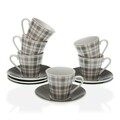 Set 6 cesti cu farfurie pentru cafea Camy, Versa, 5.8 x 5.8 x 6 cm, portelan