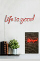 Decoratiune luminoasa LED, Life Is Good, Benzi flexibile de neon, DC 12 V, Rosu