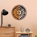 Ceas de perete, Wooden Clock, Lemn/metal, ø56 cm, Nuc / Negru