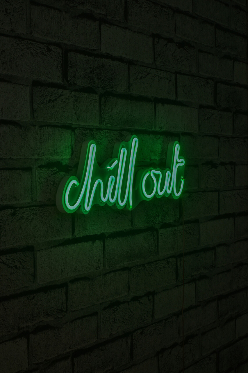 Decoratiune luminoasa LED, Chill Out, Benzi flexibile de neon, DC 12 V, Verde