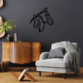 Decoratiune de perete, Horses, Metal, Dimensiune: 70 x 74 cm, Negru