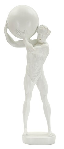 Statueta / figurina decorativa Atlas, Mauro Ferretti, 18x12.5x50 cm, polirasina, alb