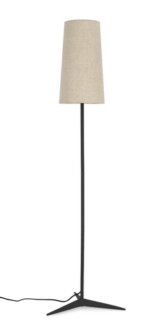 Lampadar Assam, Bizzotto, D26x166 cm, 1 x E27, 40W, metal/bumbac/in, negru/bej