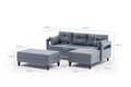 Coltar extensibil pe dreapta Comfort, Balcab Home, 205x80x80 cm, lemn, albastru