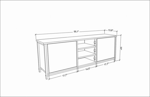 Comoda TV, Retricy, Otis, 140x35.3x50.8 cm, PAL, Aur/Alb