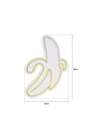 Decoratiune luminoasa LED, Banana, Benzi flexibile de neon, DC 12 V, Galben/Alb