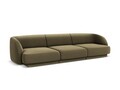 Canapea 3 locuri, Miley, Micadoni Home, BL, 259x85x74 cm, catifea, verde