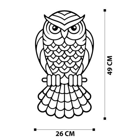 Decoratiune de perete, Owl2 Metal Decor, Metal, Dimensiune: 32 x 36 cm, Negru