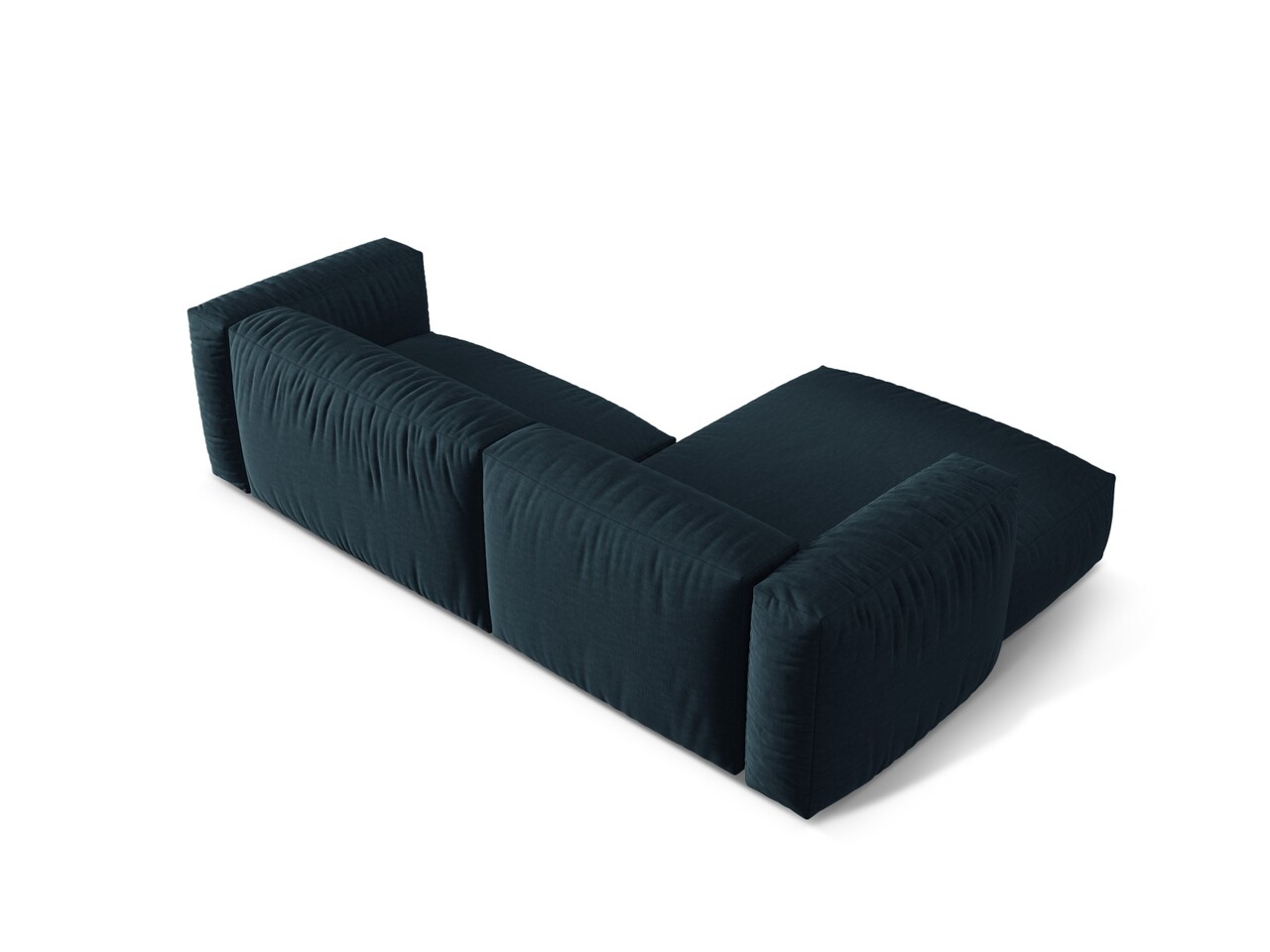 Coltar modular stanga 2 locuri, Martina-169, Micadoni Home, 283x176x75 cm, tesatura structurata catifelata, albastru jeans - 1 | YEO