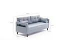 Canapea fixa Comfort, Balcab Home, 3 locuri, 206x80x80 cm, lemn, albastru