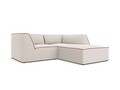 Coltar dreapta 3 locuri, Ruby, Micadoni Home, BL, 186x180x69 cm, tesatura chenille, bej/rosu