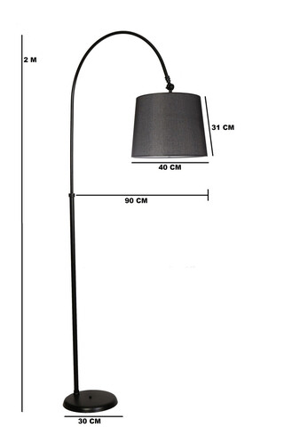 Lampadar, Luin, 534LUN3206, Metal, Negru