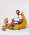 Fotoliu puf, Bean Bag Ferndale, Pyramid Bed, 145 cm, poliester impermeabil, galben