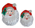 Set 2 platouri Santa, Decoris, 30x23.5x3 cm, sticla, alb/rosu