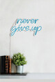 Decoratiune luminoasa LED, Never Give Up, Benzi flexibile de neon, DC 12 V, Albastru