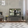 Comoda TV, Homitis, Zitano Tv Stand, 160x37.5x35 cm, Antracit / Mocha deschis