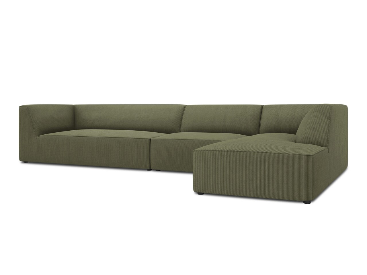 Coltar dreapta 5 locuri, Ruby, Micadoni Home, BL, 366x180x69 cm, velur, verde - 2 | YEO