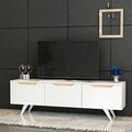 Comoda TV, Inarch, Prag, 150x44x35 cm, Stejar alb