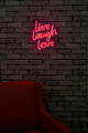 Decoratiune luminoasa LED, Live Laugh Love, Benzi flexibile de neon, DC 12 V, Roz