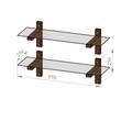 Set 2 rafturi de perete R202, Neostill, 85 x 25 x 25 cm, walnut/fume