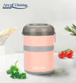 Caserola termica dubla Loca, Art of Dining by Heinner, 920 ml, inox/polipropilena, roz/gri